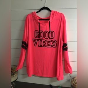 Bobbie Brooks Hot Pink Long Sleeve Hooded Tee